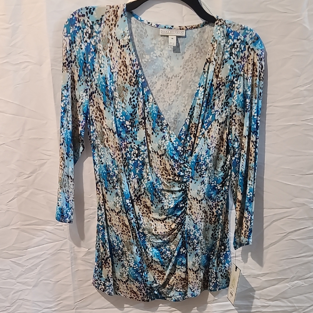Dana Buchman Blue Multi-Color Women's Top